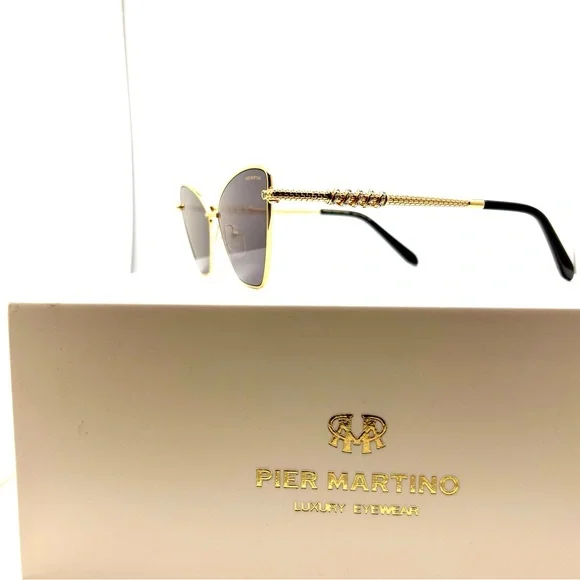 Gold & Black Metal Cat-Eye Sunglasses Hand-Set Bohemian  display picture 1